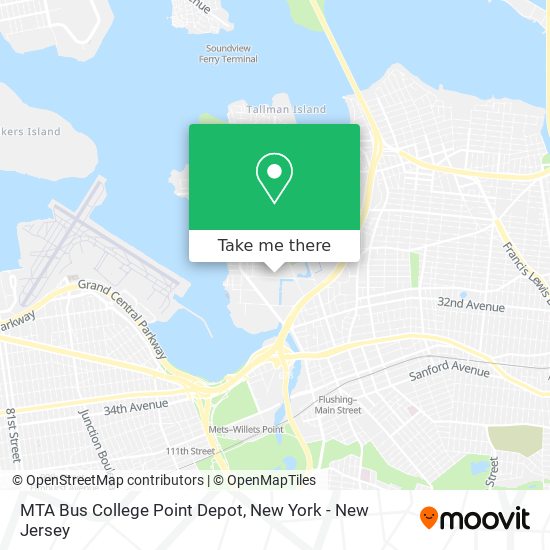 MTA Bus College Point Depot map