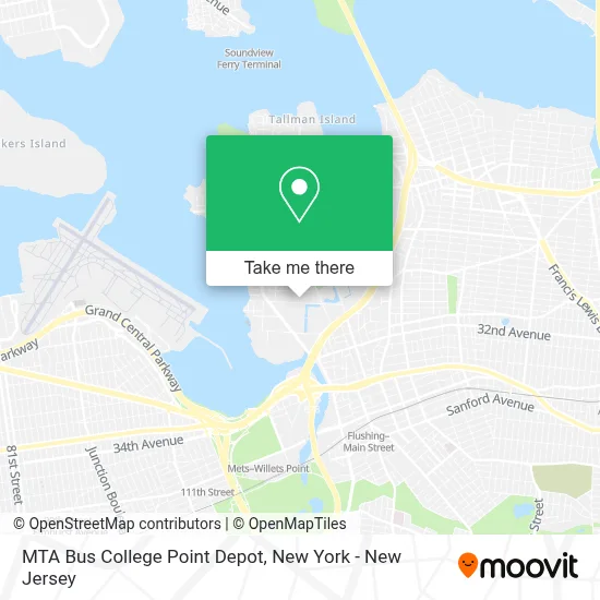 MTA Bus College Point Depot map