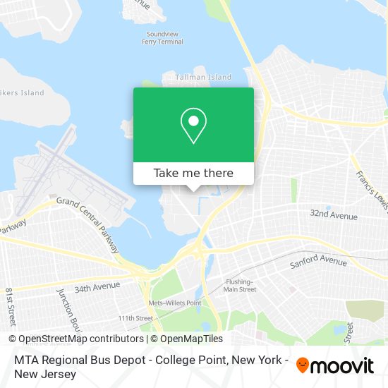 Mapa de MTA Regional Bus Depot - College Point