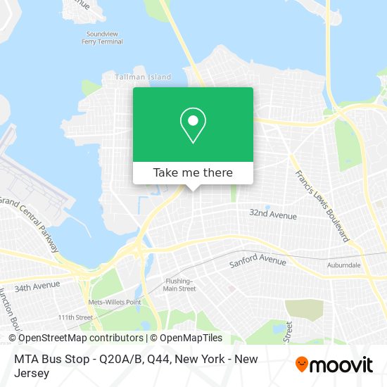 Mapa de MTA Bus Stop - Q20A/B, Q44