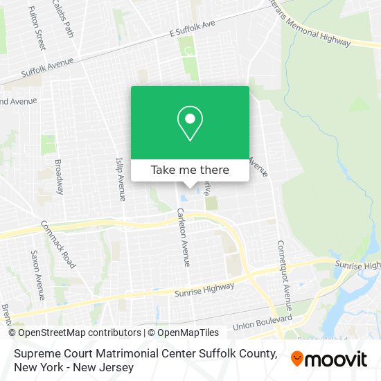 Supreme Court Matrimonial Center Suffolk County map