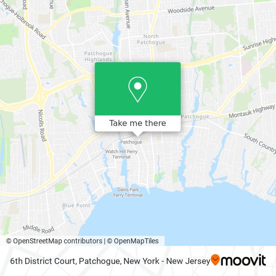 6th District Court, Patchogue map