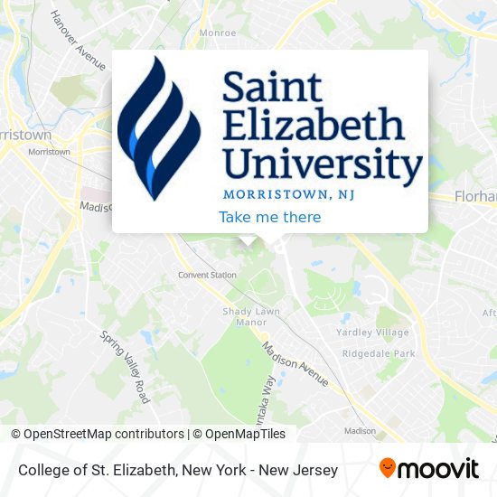 College of St. Elizabeth map