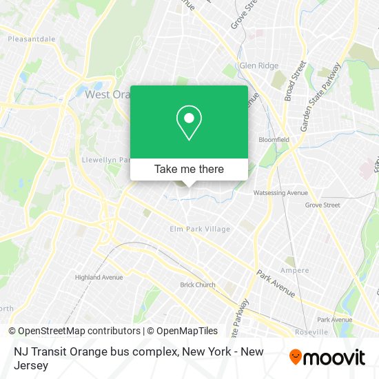 Mapa de NJ Transit Orange bus complex