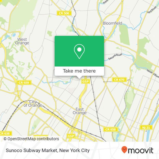 Mapa de Sunoco Subway Market