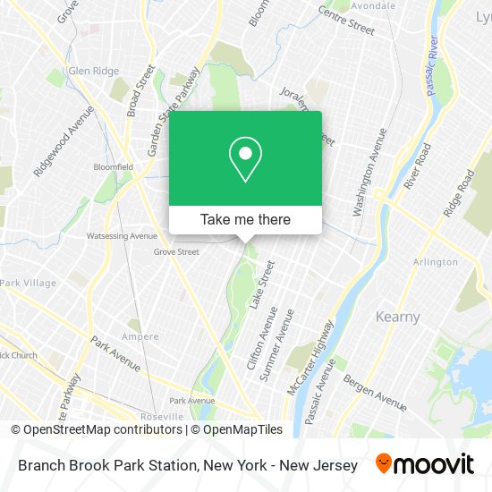 Branch Brook Park Station map