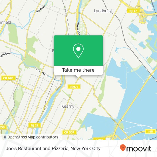 Mapa de Joe's Restaurant and Pizzeria