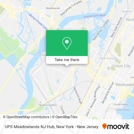 Mapa de UPS Meadowlands NJ Hub