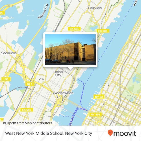 Mapa de West New York Middle School
