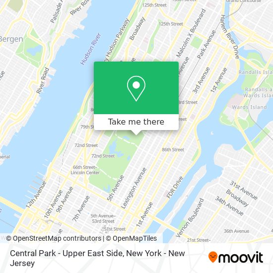 Mapa de Central Park - Upper East Side