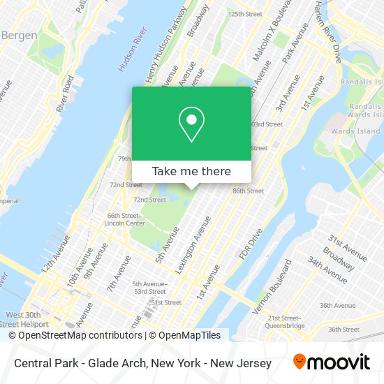 Mapa de Central Park - Glade Arch