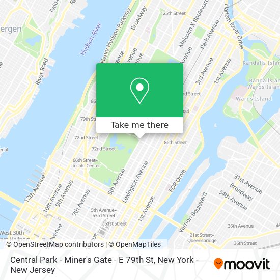 Central Park - Miner's Gate - E 79th St map