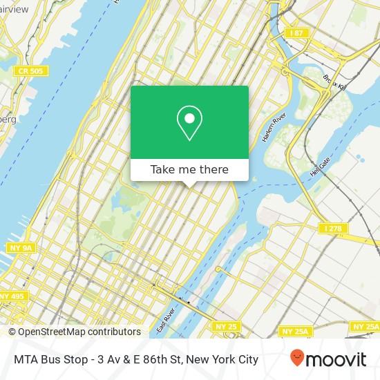 MTA Bus Stop - 3 Av & E 86th St map