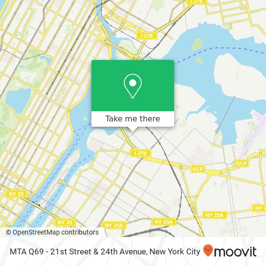 Mapa de MTA Q69 - 21st Street & 24th Avenue