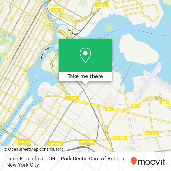 Mapa de Gene F. Caiafa Jr. DMD, Park Dental Care of Astoria