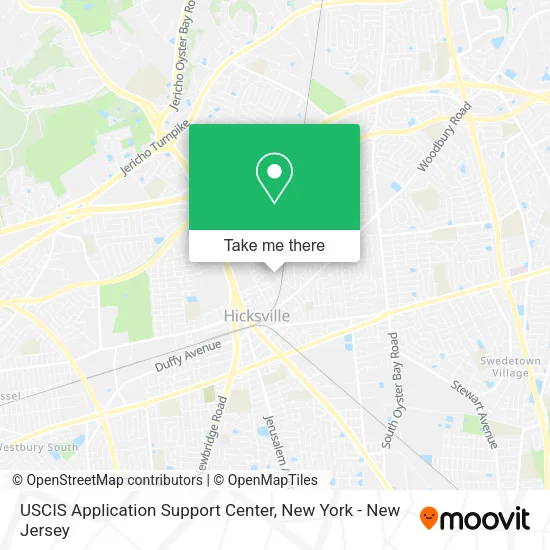 USCIS Application Support Center map