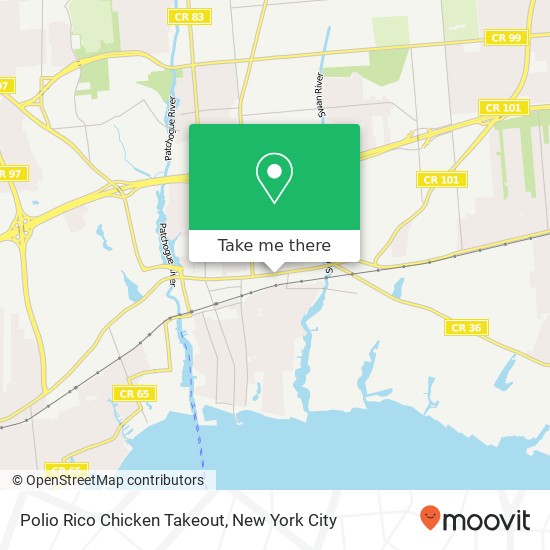 Mapa de Polio Rico Chicken Takeout