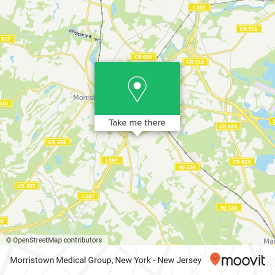 Mapa de Morristown Medical Group