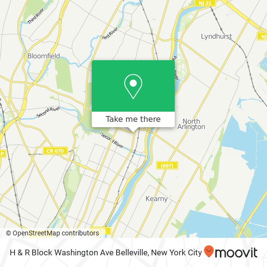 H & R Block Washington Ave Belleville map