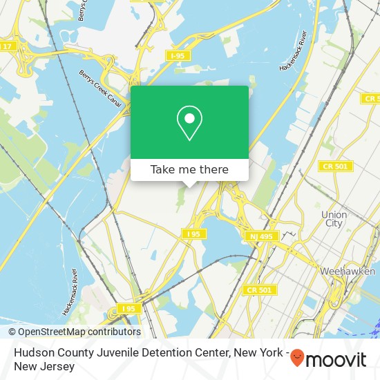 Hudson County Juvenile Detention Center map