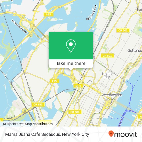 Mapa de Mama Juana Cafe Secaucus