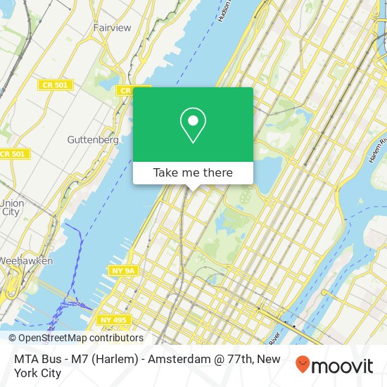 Mapa de MTA Bus - M7 (Harlem) - Amsterdam @ 77th