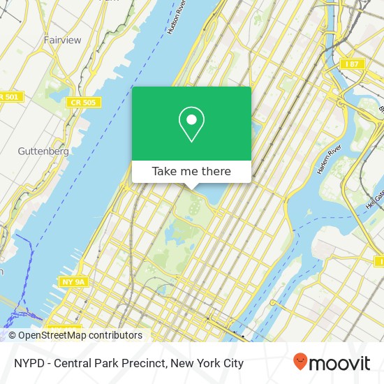 Mapa de NYPD - Central Park Precinct