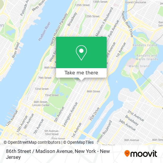 Mapa de 86th Street / Madison Avenue