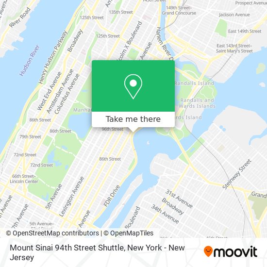 Mount Sinai 94th Street Shuttle map