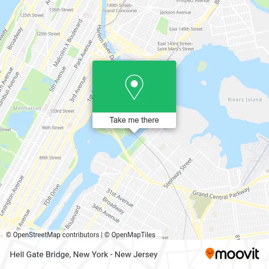 Hell Gate Bridge map