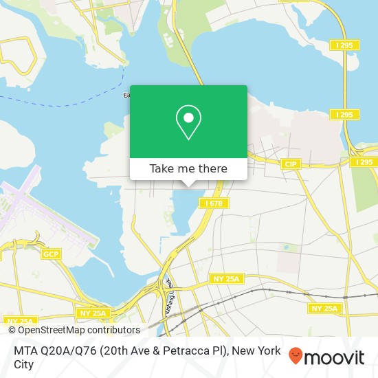 MTA Q20A / Q76 (20th Ave & Petracca Pl) map