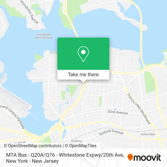 Mapa de MTA Bus - Q20A / Q76 - Whitestone Expwy / 20th Ave