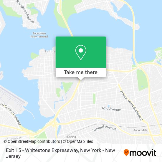 Exit 15 - Whitestone Expressway map