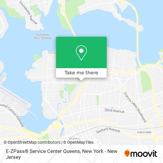 Mapa de E-ZPass® Service Center Queens