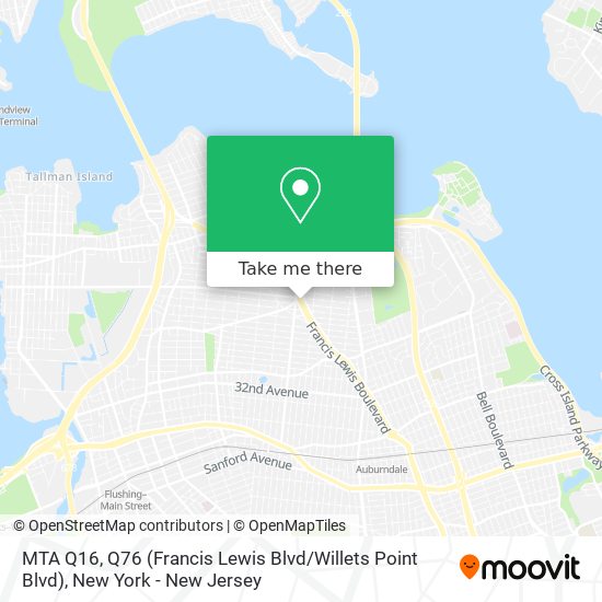 Mapa de MTA Q16, Q76 (Francis Lewis Blvd / Willets Point Blvd)