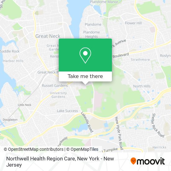 Mapa de Northwell Health Region Care