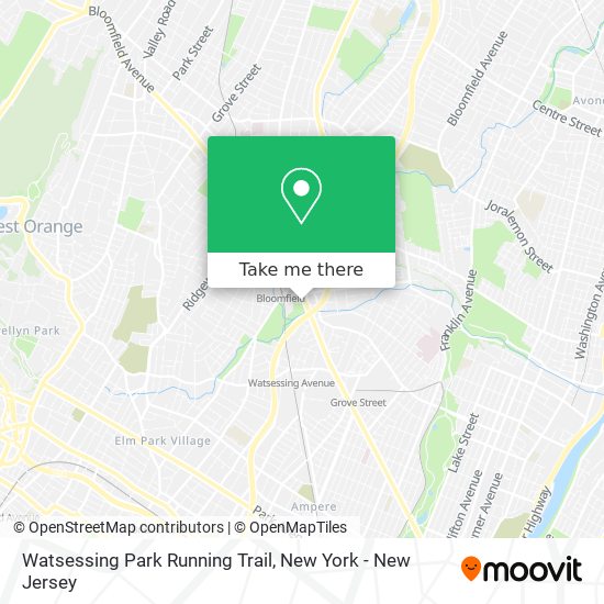 Watsessing Park Running Trail map