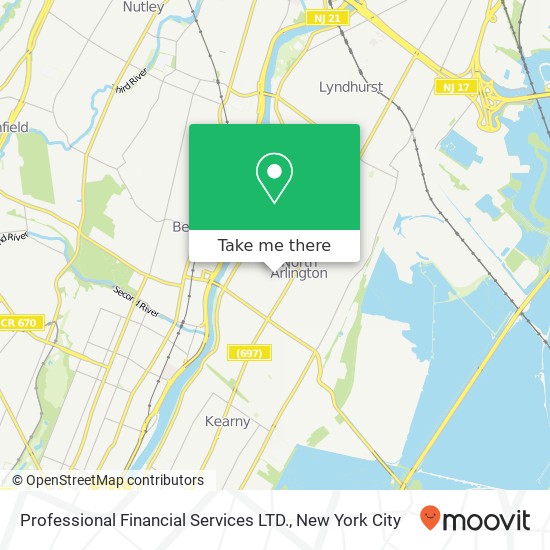 Professional Financial Services LTD. map