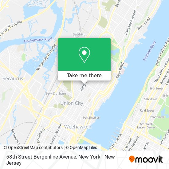 58th Street Bergenline Avenue map