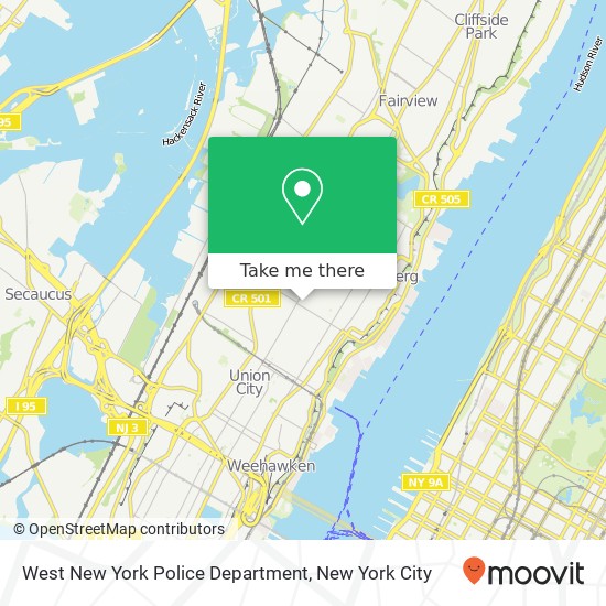 West New York Police Department map