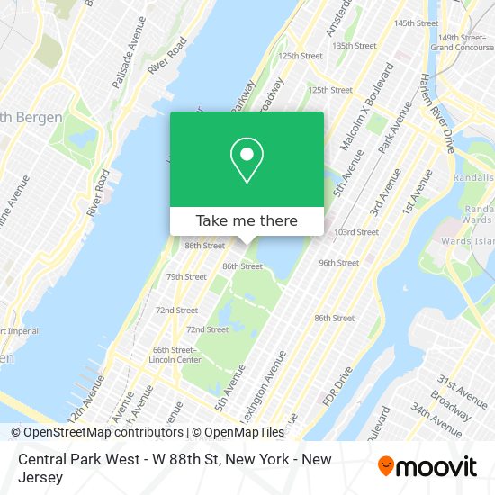 Mapa de Central Park West - W 88th St