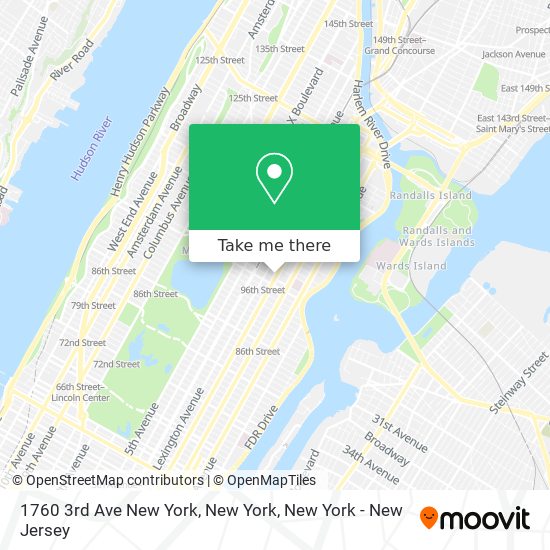 1760 3rd Ave New York, New York map