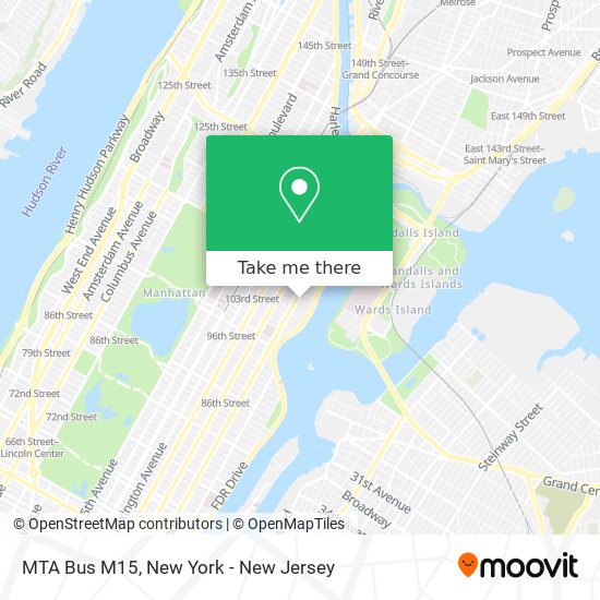 MTA Bus M15 map