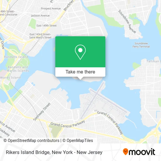 Rikers Island Bridge map
