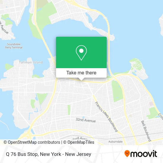 Q 76 Bus Stop map