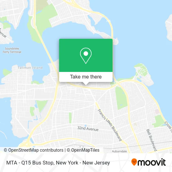 MTA - Q15 Bus Stop map
