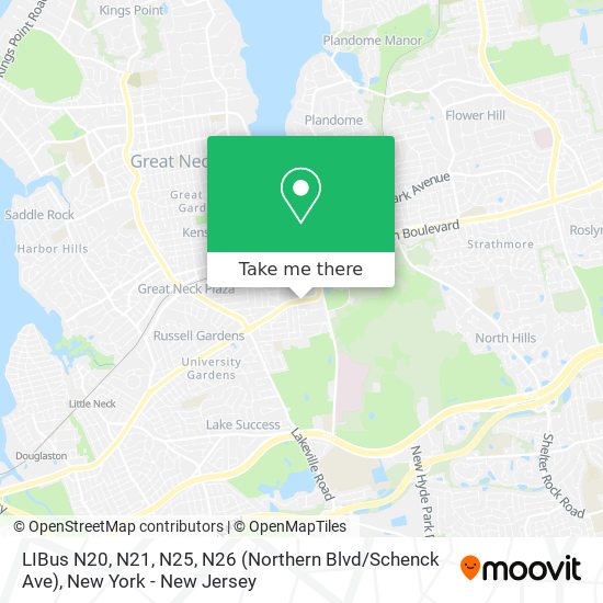 Mapa de LIBus N20, N21, N25, N26 (Northern Blvd / Schenck Ave)