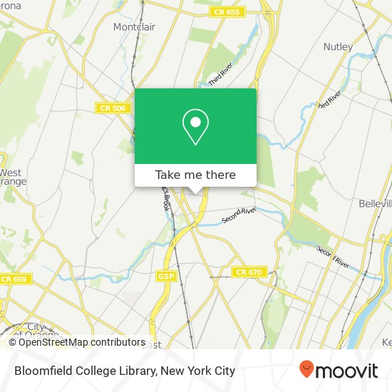 Mapa de Bloomfield College Library