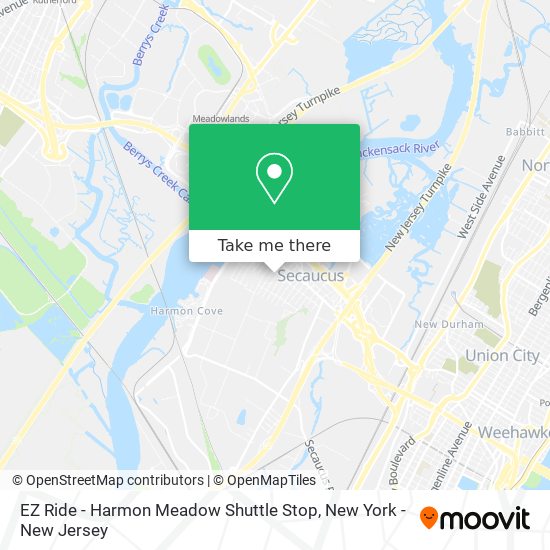 EZ Ride - Harmon Meadow Shuttle Stop map