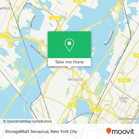 Mapa de StorageMart Secaucus